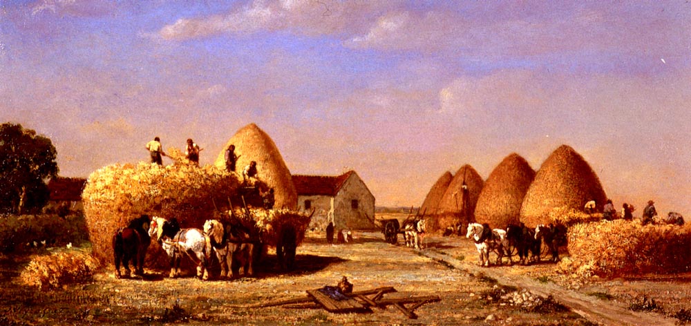 Haymaking by Jules Jacques Veyrassat