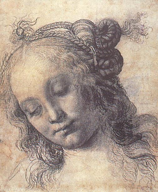Head of a Girl study by Andrea del Verrocchio
