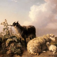Les Moutons by Edmond Jean Baptiste Tschaggeny