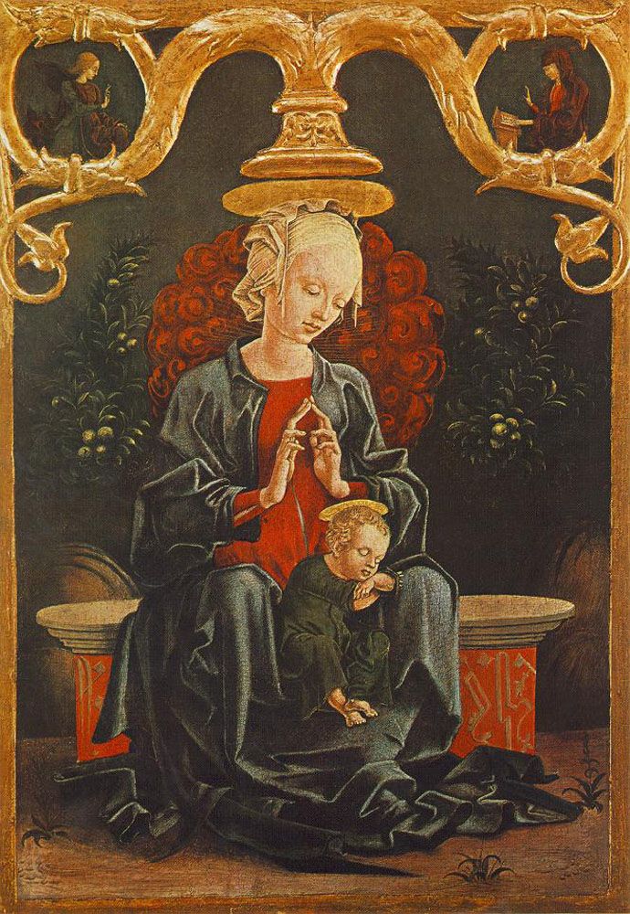 Madonna and Child in a Garden by Cosme Tura