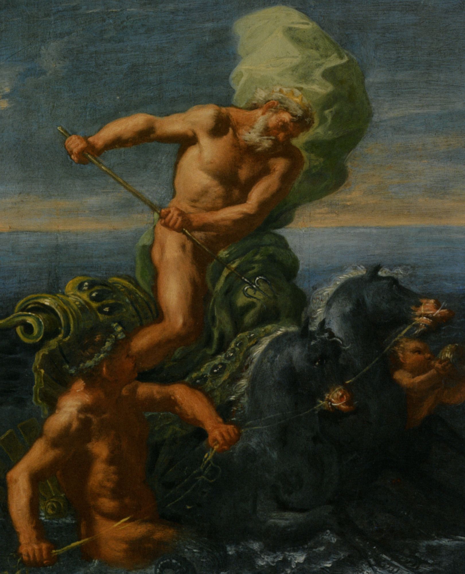 Neptune and his Chariot of Horses by Domenico Antonio Vaccaro