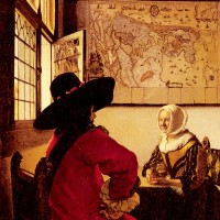 Officer with a Laughing Girl by Johannes Vermeer