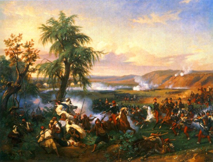 The Battle of Habra Algeria, in December 1835 Between Emir Abd El Kadar and the Duke of Orleans by Horace Vernet