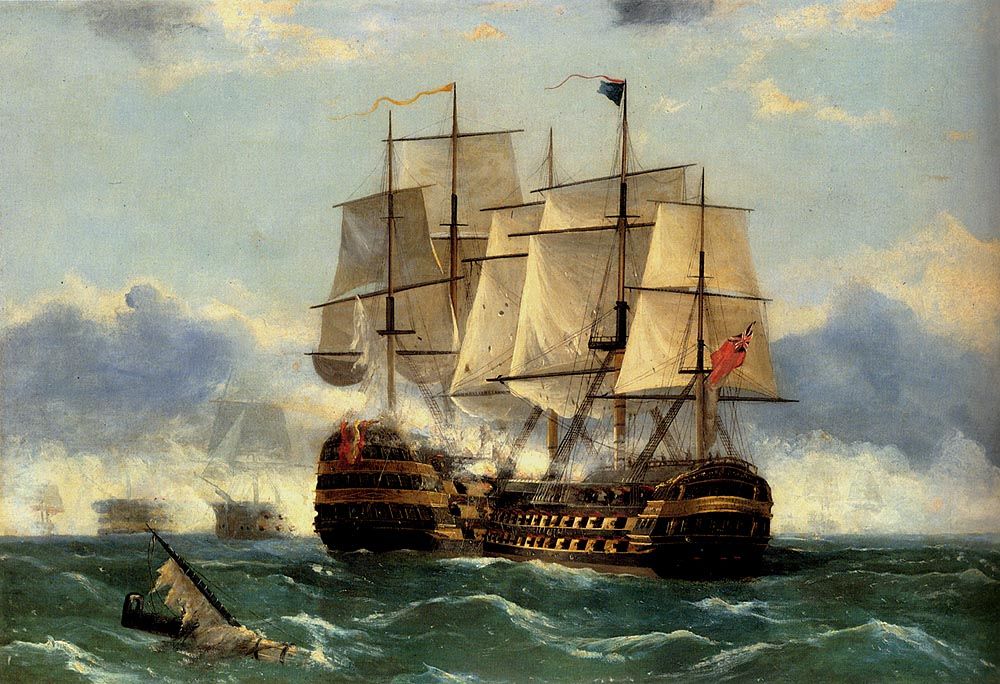 The Battleship Trafalgar by Frederick Tudgay