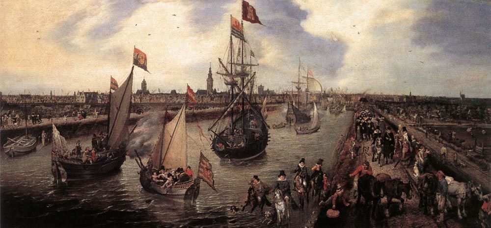 The Harbour of Middelburg by Adriaen Pietersz van de Venne