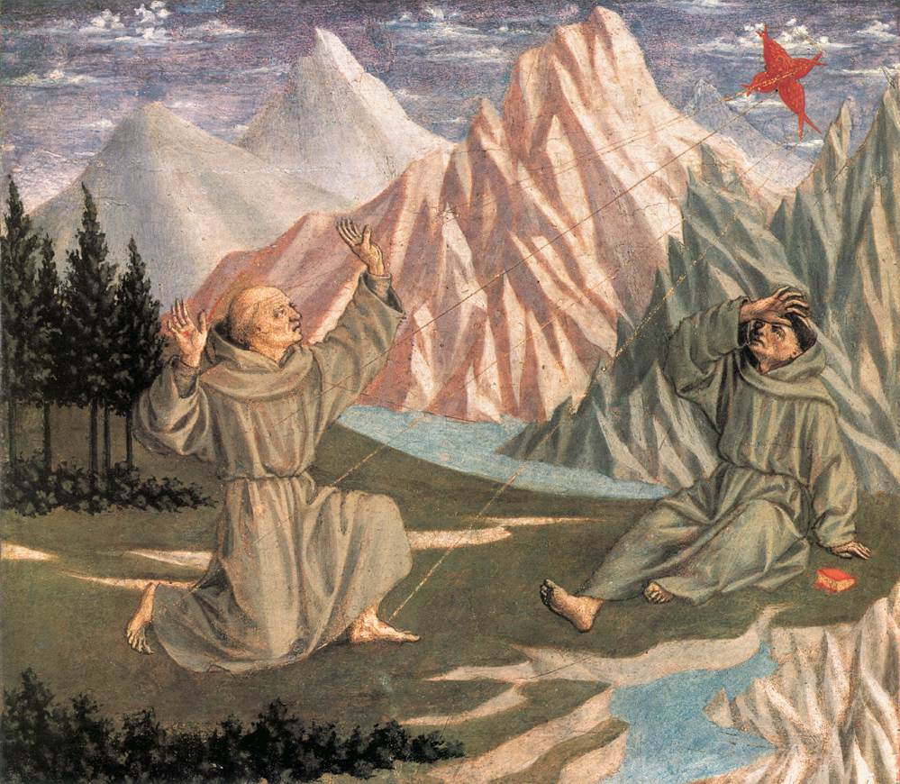 The Stigmatisation of St Francis predella 1 by Domenico Veneziano