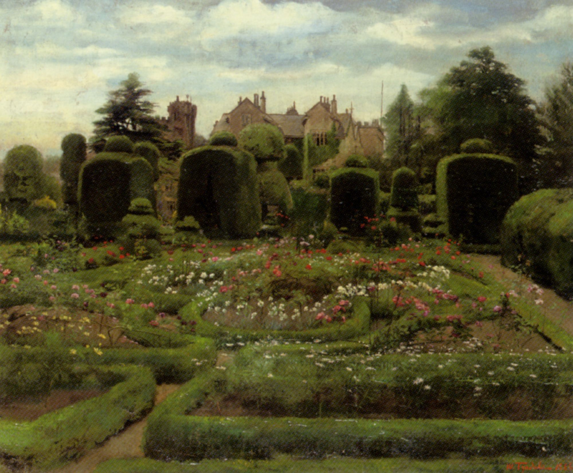 The Topiary Gardens Levens Hall Cumbria by Walter Frederick Roofe Tyndale