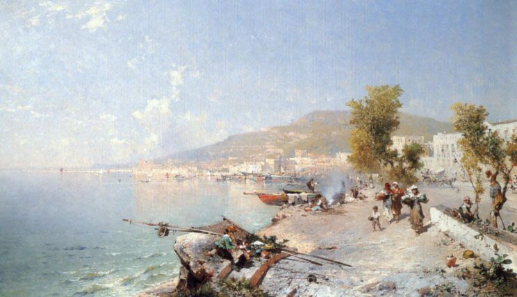 Vietri Sul Mare Looking Towards Salerno by Franz Richard Unterberger
