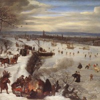 View of Antwerp with the Frozen Schelde by Lucas van Valkenborch