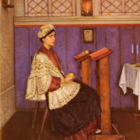 Young Woman in the Synagogue by Isidor Kaufmann