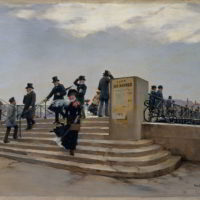 A Windy Day on the Pont des Arts by Jean Beraud