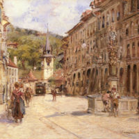 A Street Scene in Bern by Georges Stein