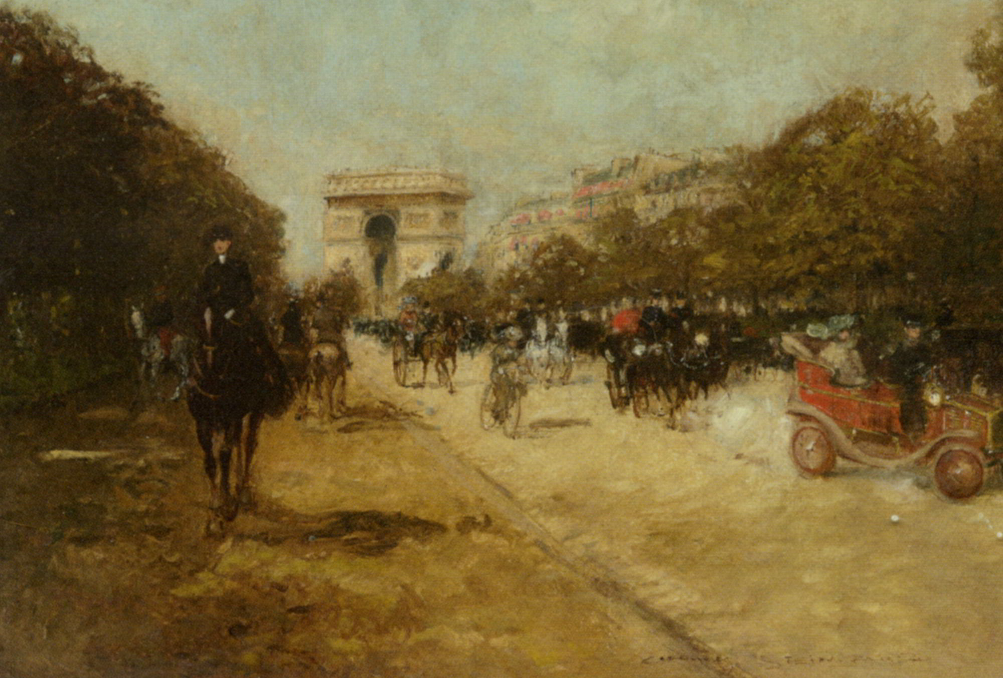 Arc de Triomphe seen from Avenue Foch by Georges Stein