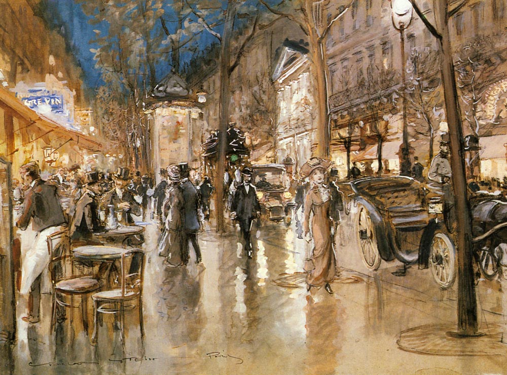 Evening on a Parisian Boulevard by Georges Stein