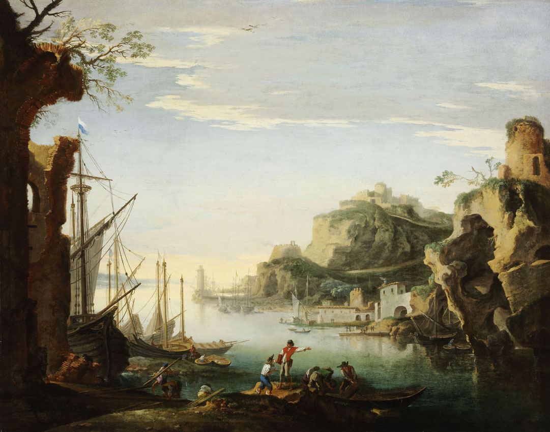 Harbour with Ruins by Salvator Rosa