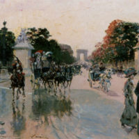 Les Champs Elysees au petit matin by Georges Stein