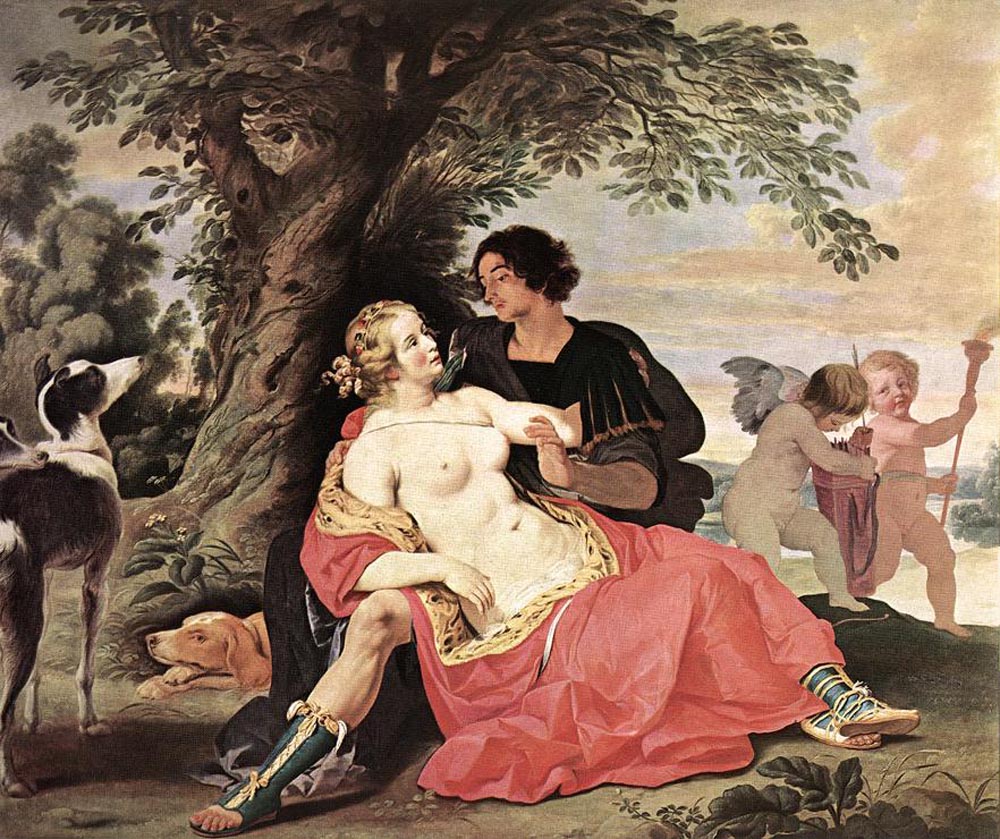 Venus and Adonis by Abraham Janssens