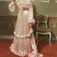 A Lady in a Pink Dress by Aime Stevens