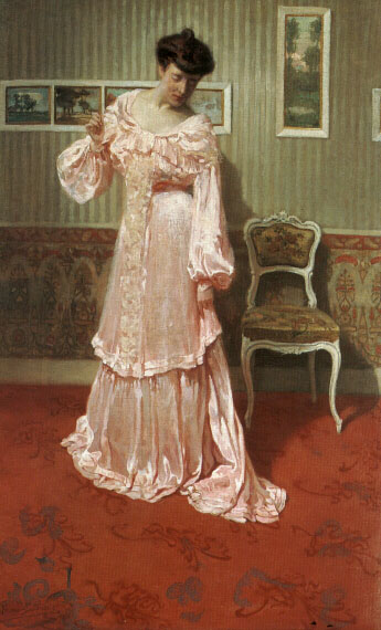 A Lady in a Pink Dress by Aime Stevens