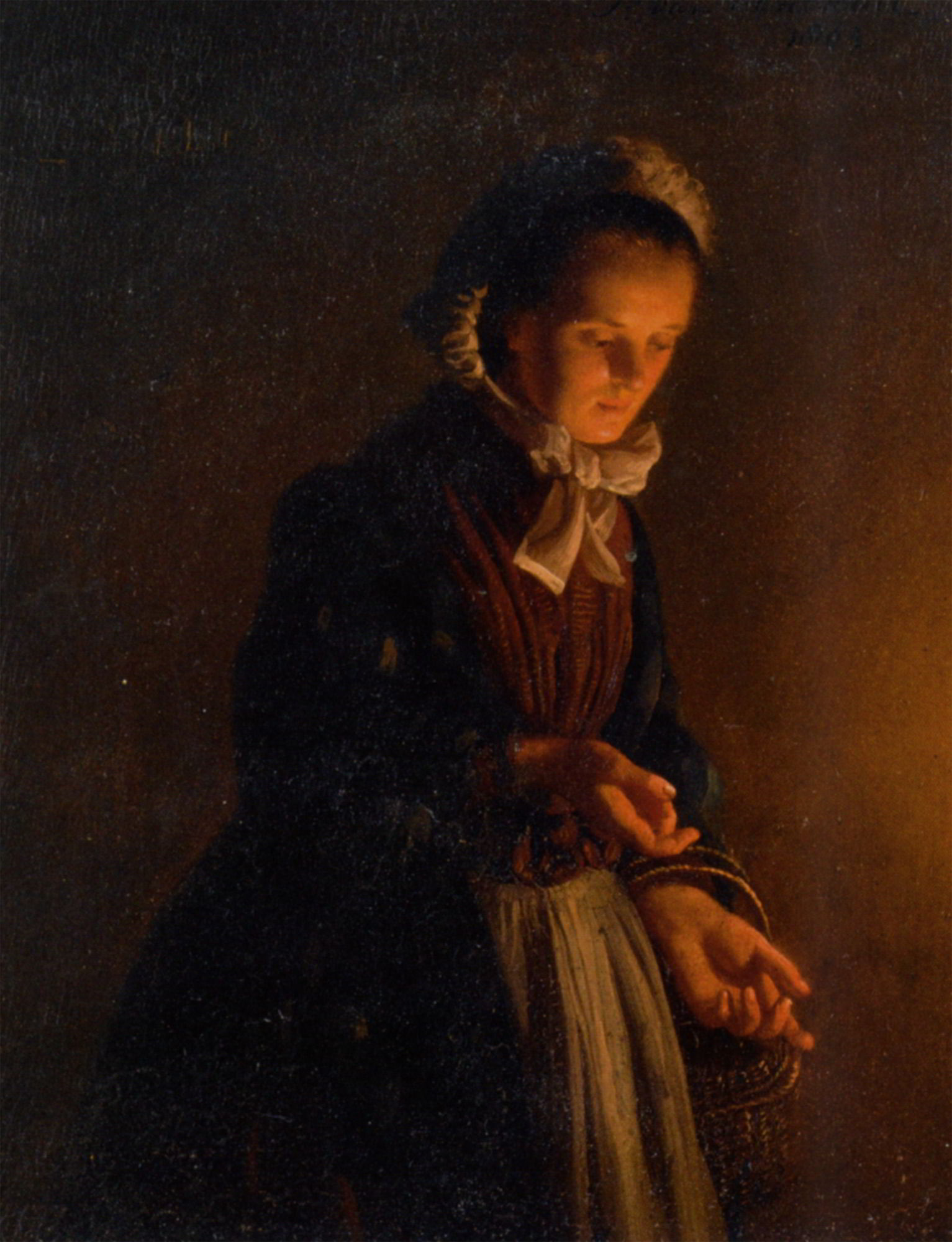 A Servant Girl by Candle Light by Petrus Van Schendel