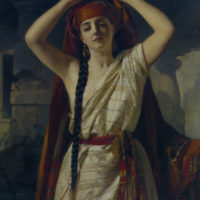 An Egyptian Girl Preparing for the Bath by Henri Guillaume Schlesinger