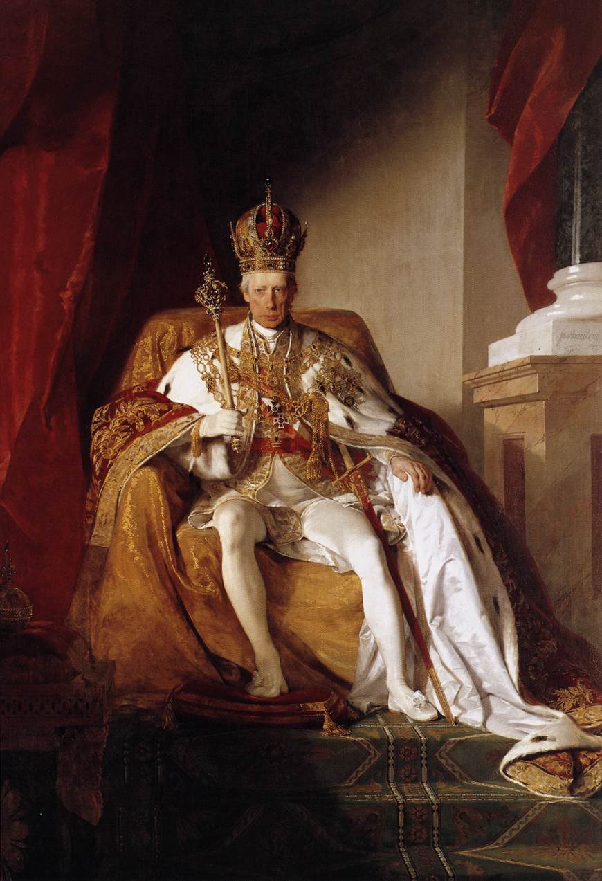 Emperor Franz I of Austria in his Coronation Robes by Friedrich von Amerling