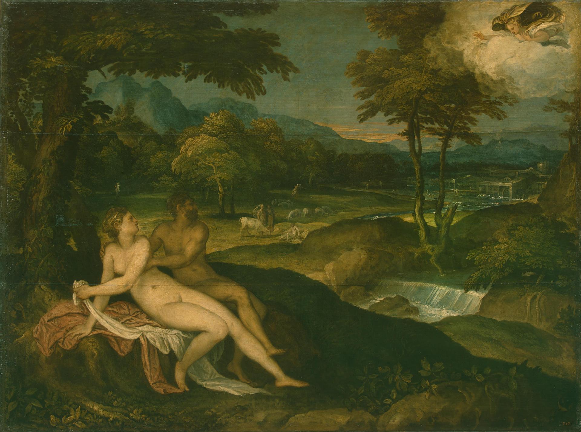 Landscape with Jupiter and Io by Lambert Sustris