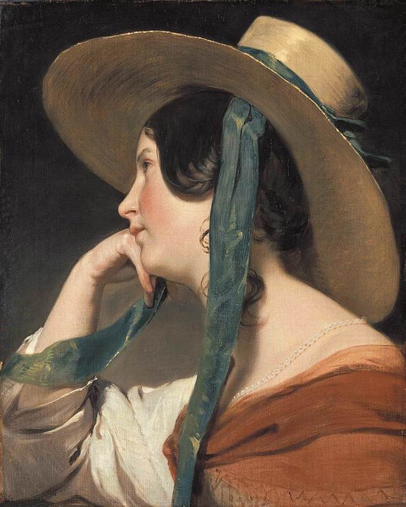 Maiden with a Straw Hat by Friedrich von Amerling