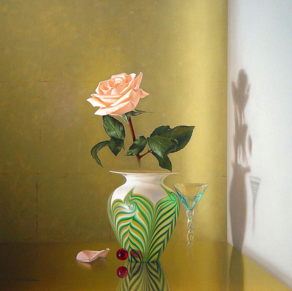 Nouveau Vase Rose Aqua Cordial by Jeremiah Stermer