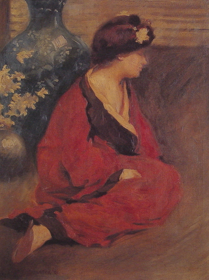 Seated Woman in Red by William Chadwick