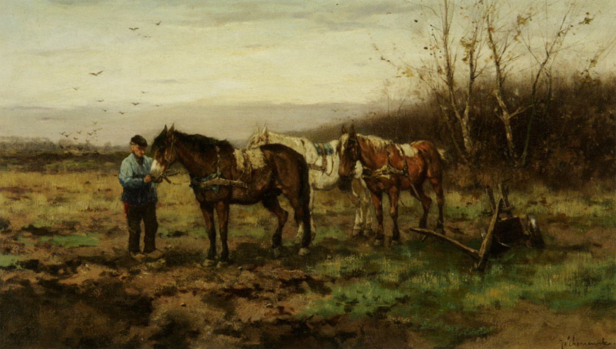 Tethering the Plough Horses by Johan Frederik Cornelis Scherrewitz
