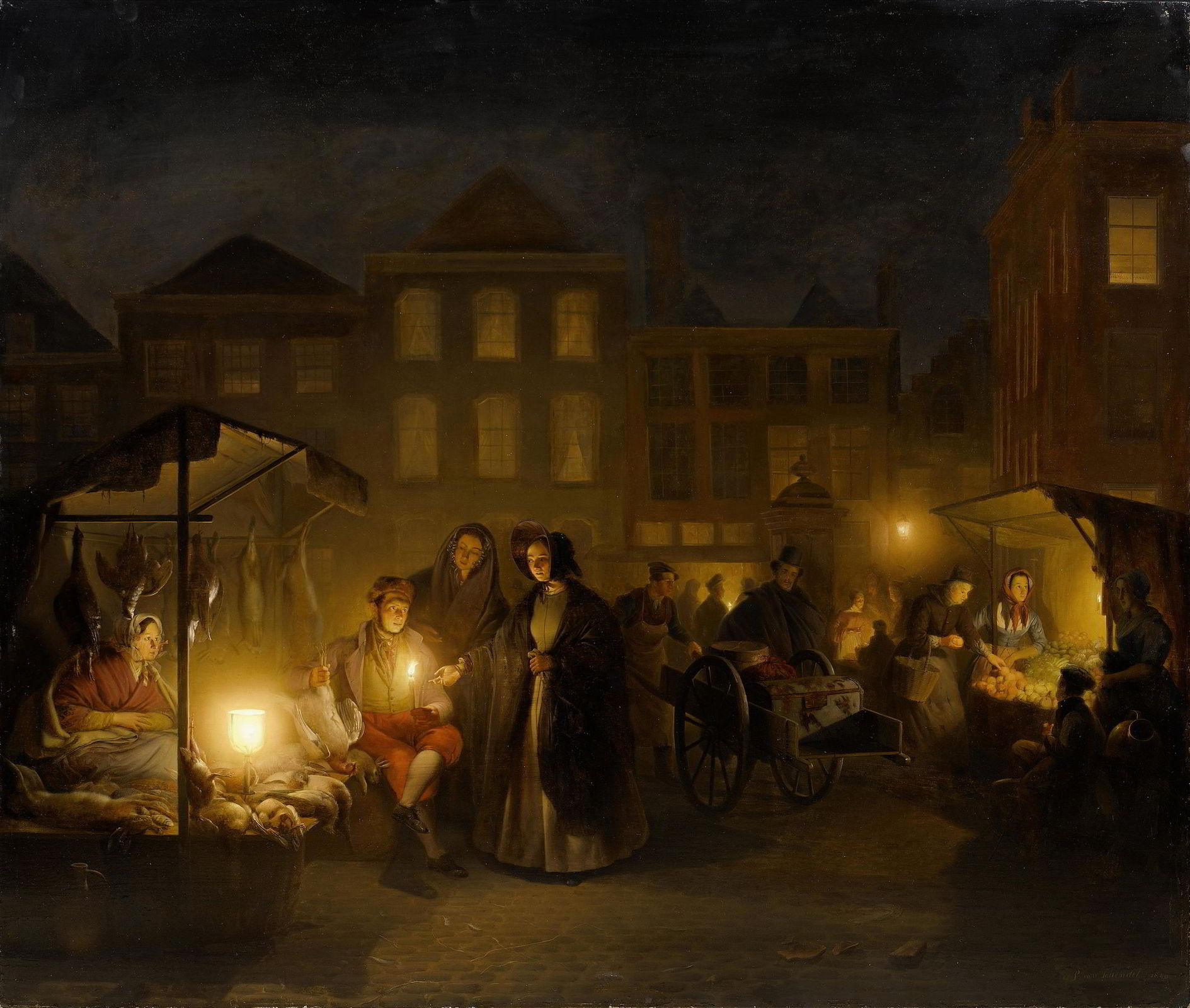 The Evening Market by Petrus Van Schendel