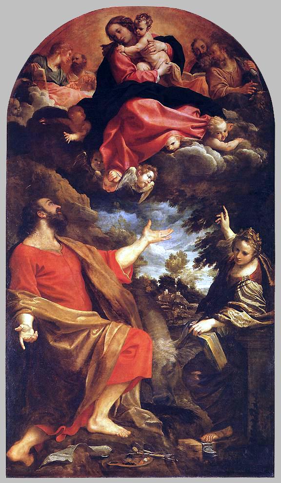 The Virgin Appears to St. Luke and Catherine by Annibale Carracci