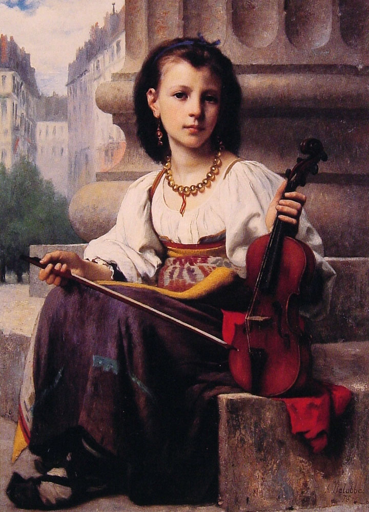 The Young Musician by Francois Alfred Delobbe