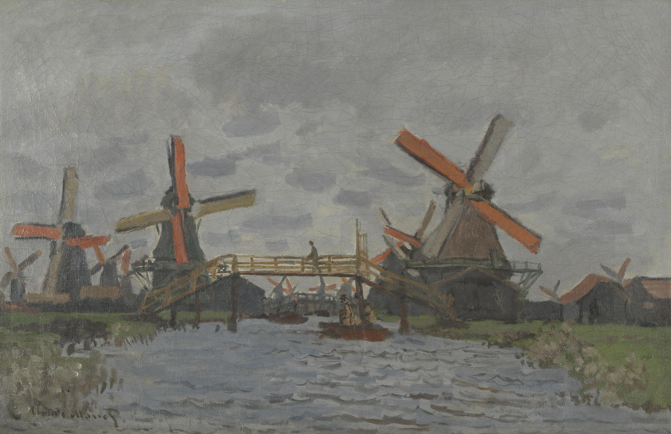 A Windmill at Zaandam by Claude Monet