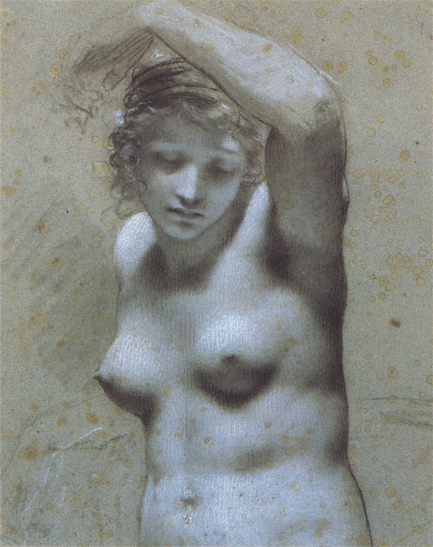 Femme nue en buste by Pierre Paul Prudhon