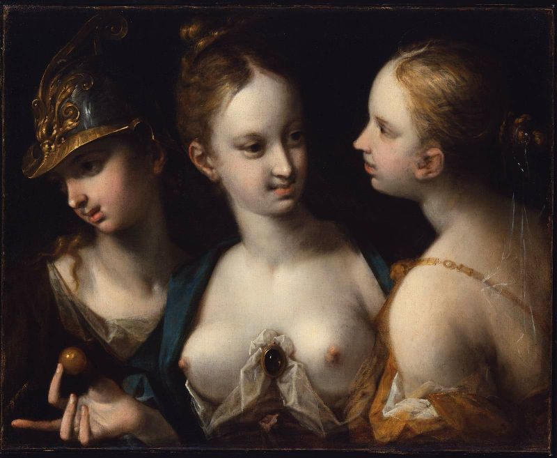 Pallas Athena, Venus and Juno by Hans von Aachen	 