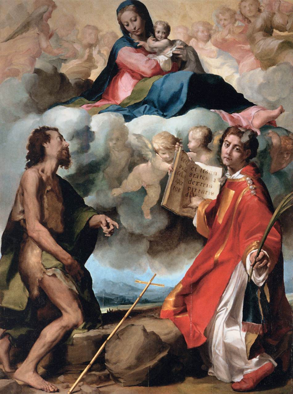 Virgin in Glory Flanked by Sts John the Baptist and Stephen by Anselmi Michelangelo