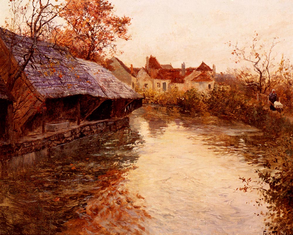 A Morning River Scene by Fritz Thaulow