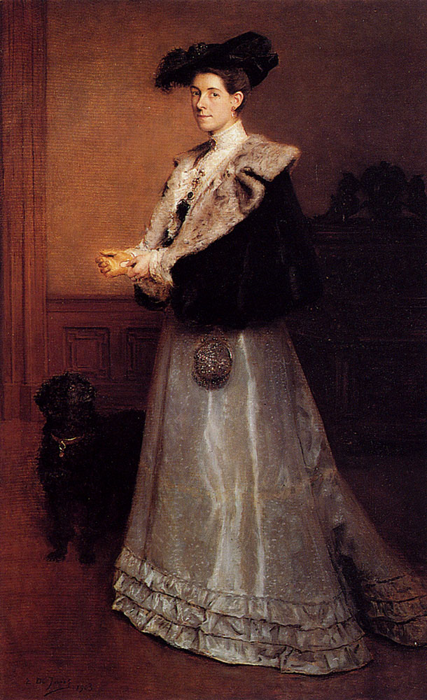 Portrait Of A Lady by Edouard De Jans