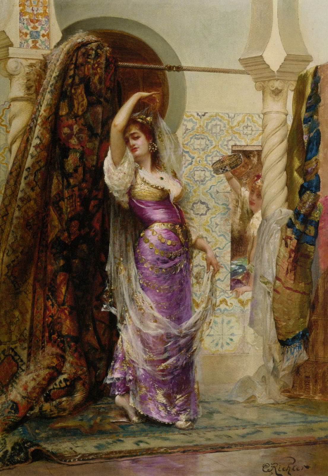 Preparing for the Performance by Edouard Frederic Wilhelm Richter