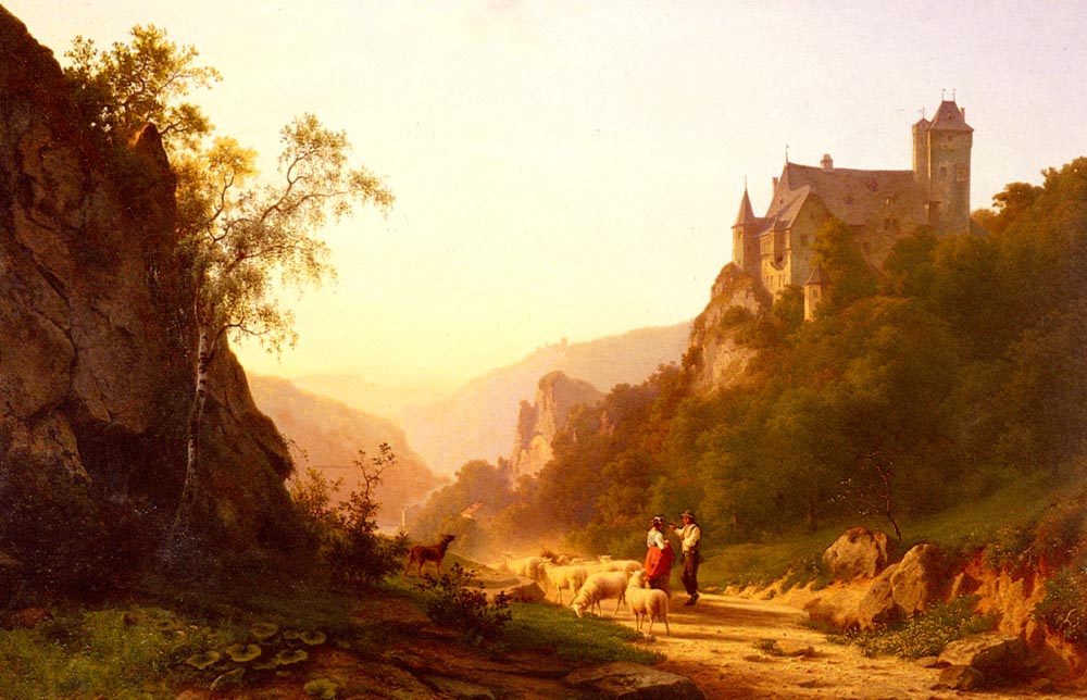 Shepherds In A Landscape by Joseph Jansen