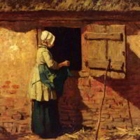 A Peasant Woman By A Barn by Anton Mauve