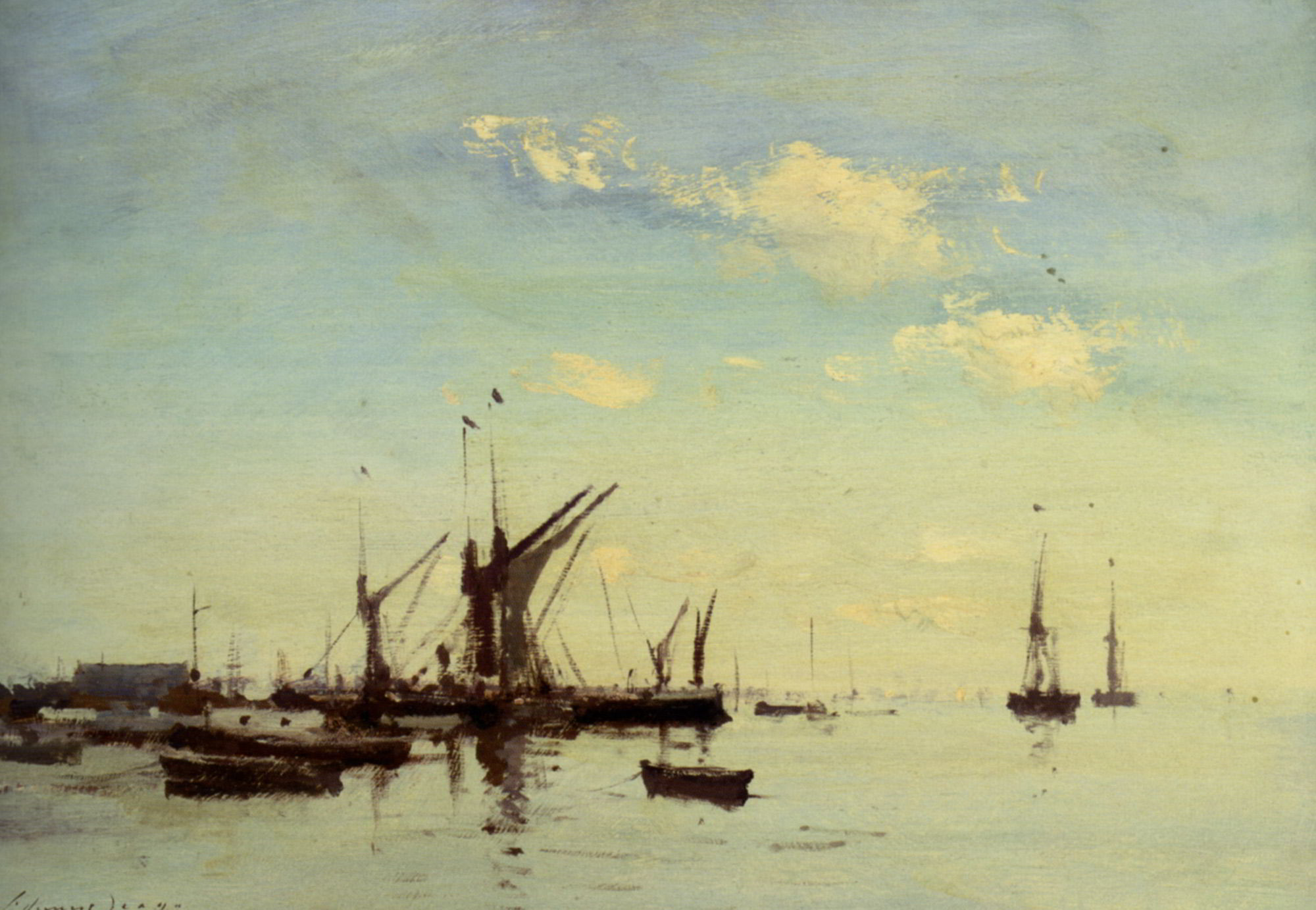 Barges in the Estuary by Edward Seago