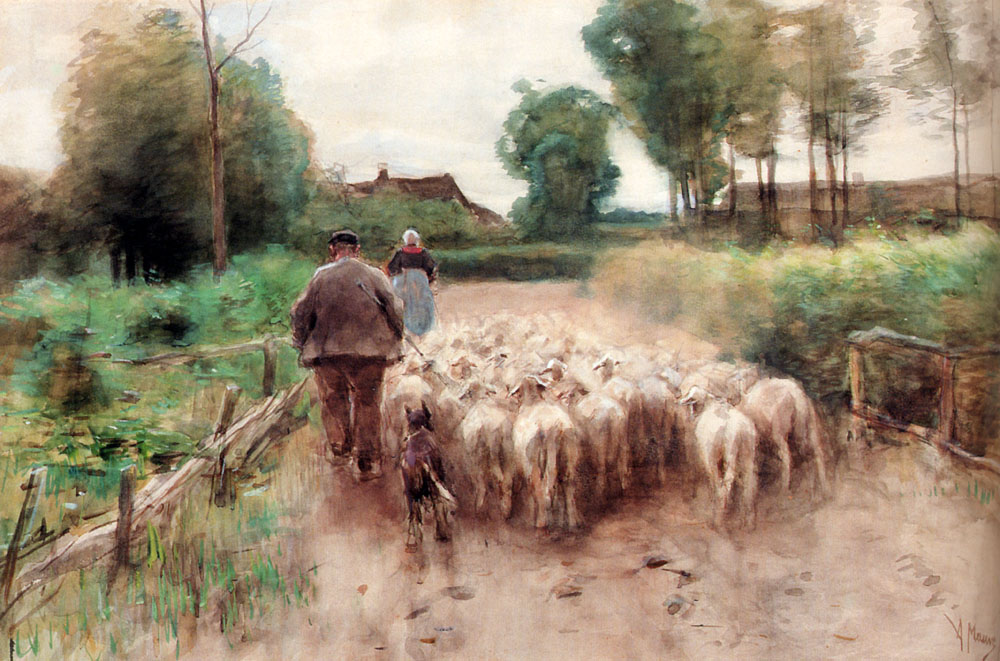 Bringing Home The Flock by Anton Mauve