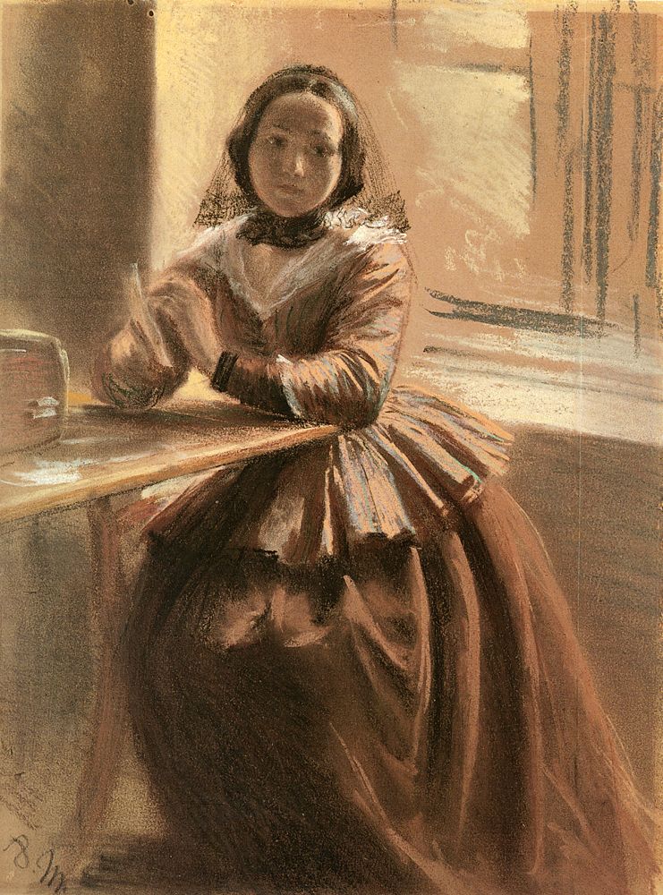 Emilie, Die Schwester Menzels by Adolph von Menzel