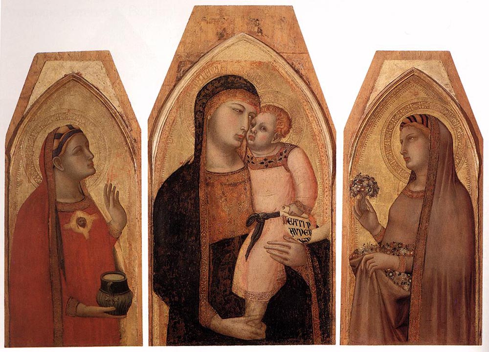 Madonna and Child with Mary Magdalene and St Dorothea by Ambrogio Lorenzetti