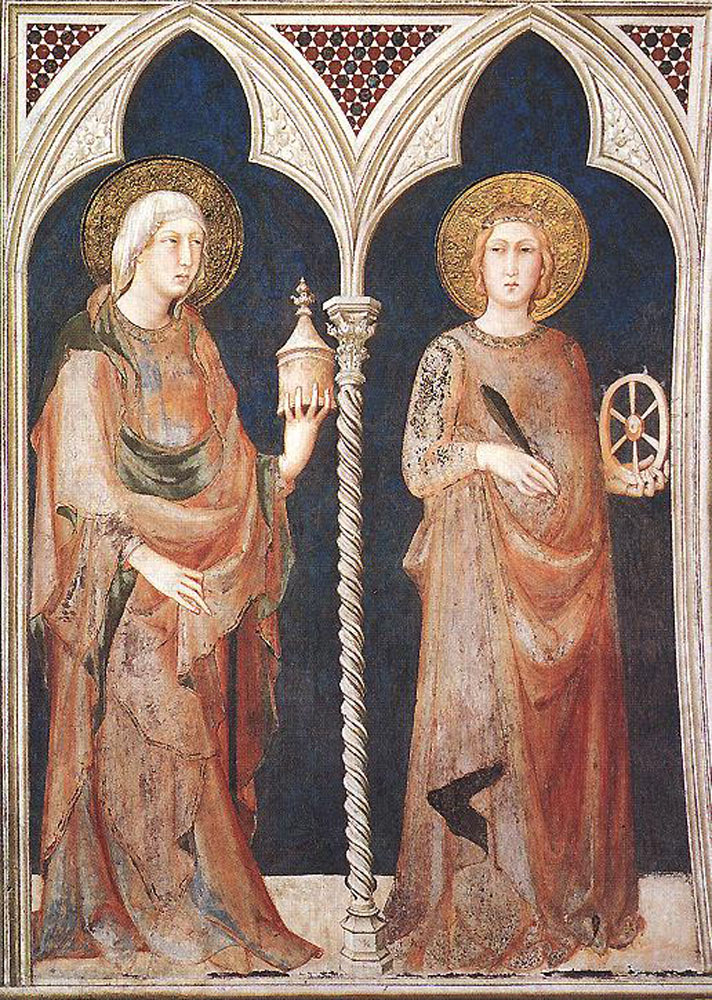 St Mary Magdalene and St Catherine of Alexandria by Simone Martini