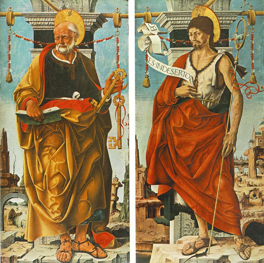 St Peter and St John the Baptist (Griffoni Polyptych) by Francesco del Cossa