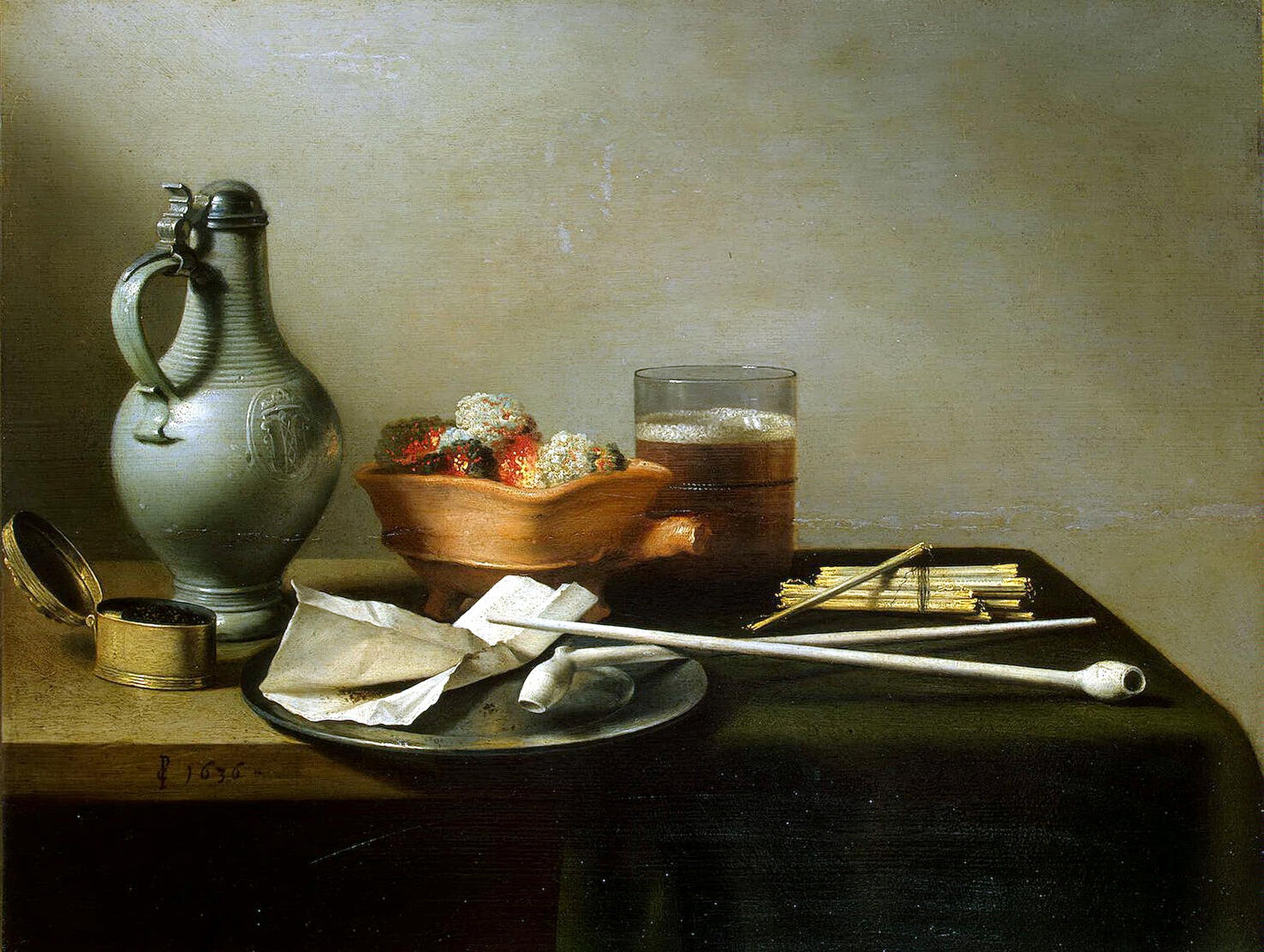 Still Life with Clay Pipes by Pieter Claesz